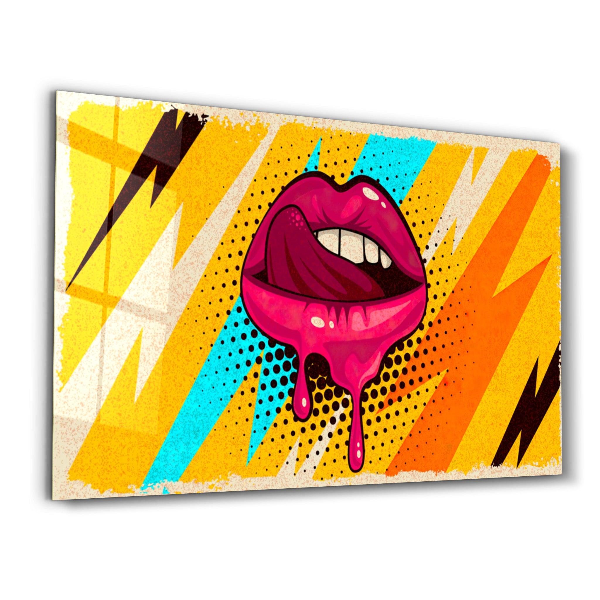 Abstract Pink Lips | Glass Wall Art - ArtDesigna Glass Printing Wall Art