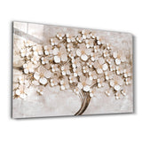Abstraktes Blumenmuster – Glasbild