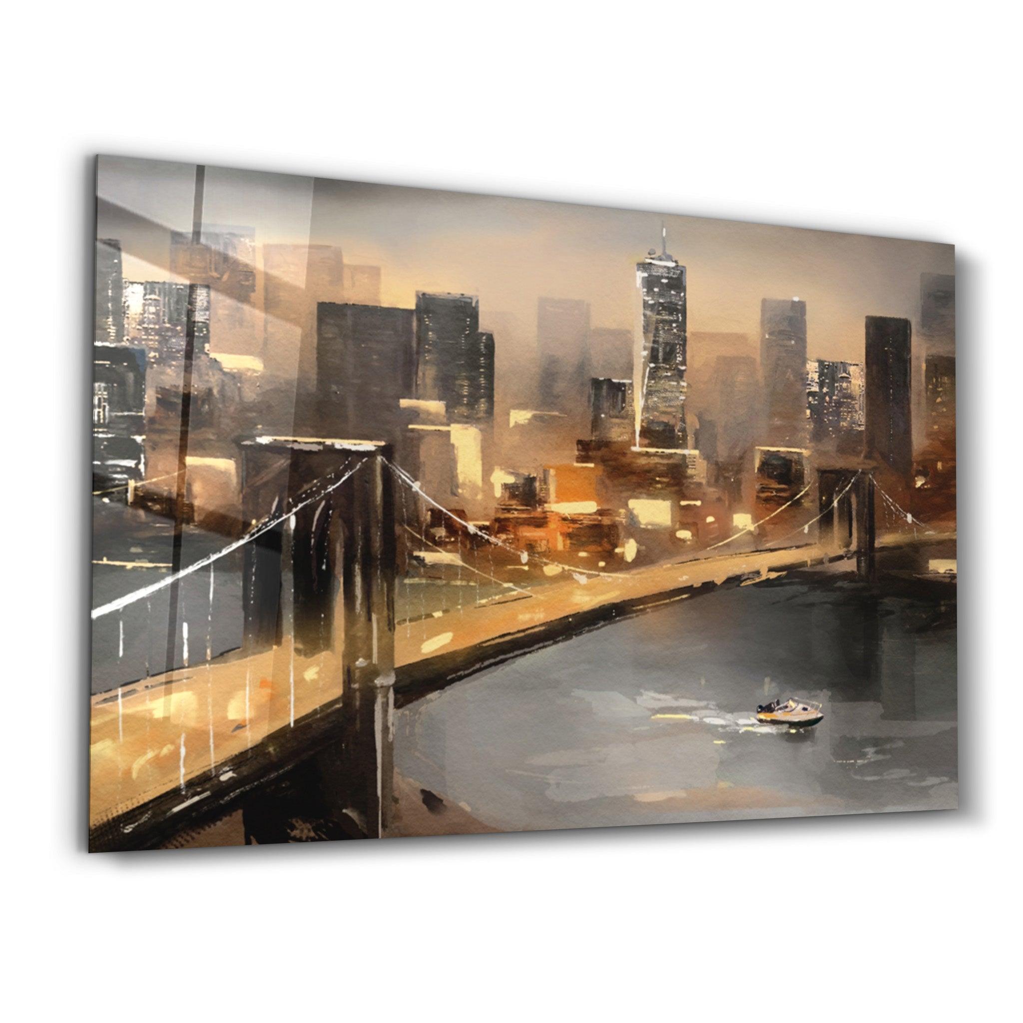 Oil Painting Bridge | Glass Wall Art - ArtDesigna Glass Printing Wall Art