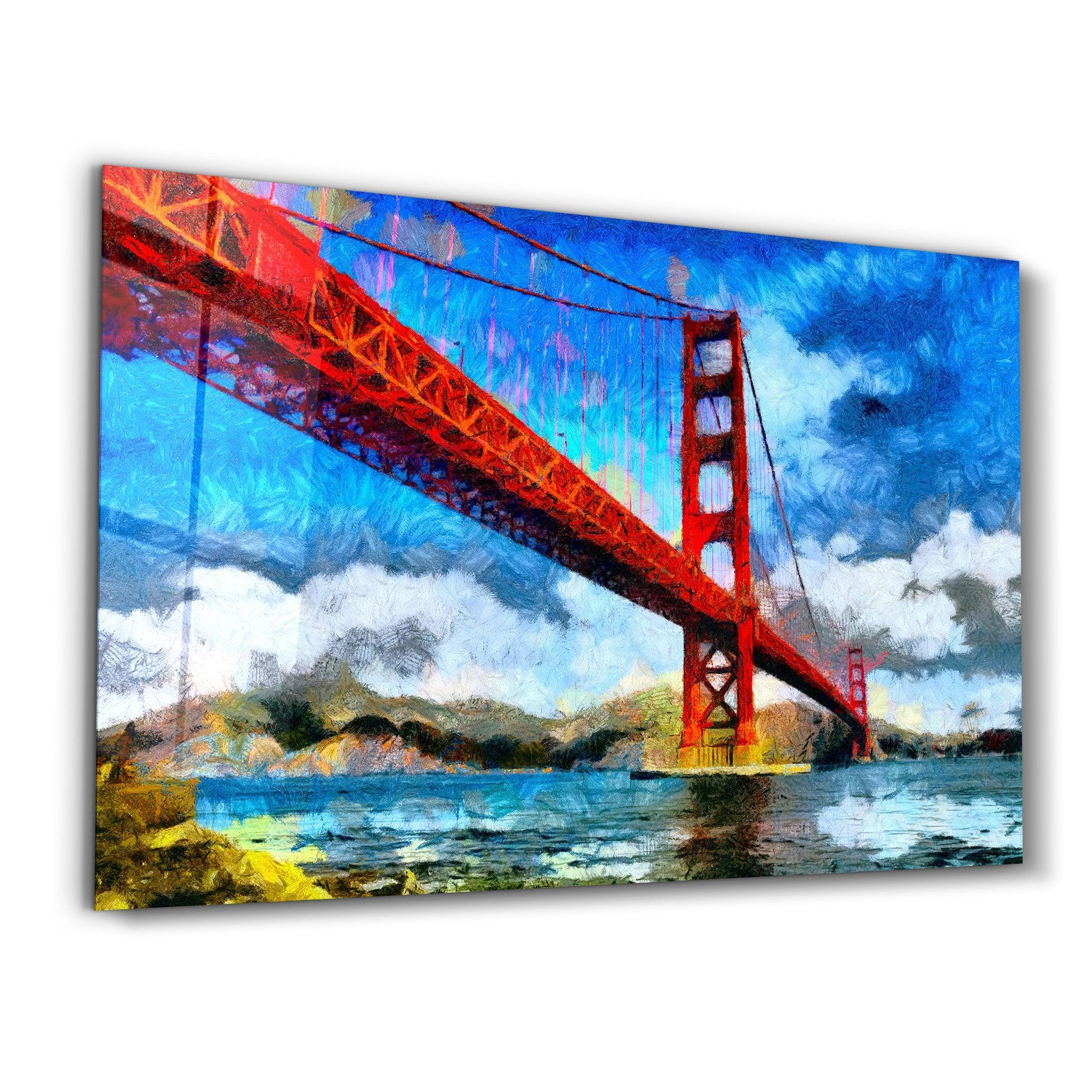 Abstract Colorful Bridge | Glass Wall Art – Artdesigna