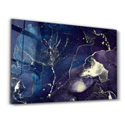 Dark Blue Wave Pattern V2 | Glass Wall Art - Artdesigna