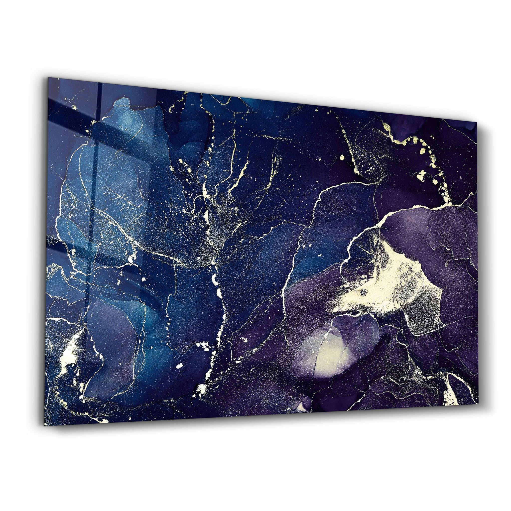 Dark Blue Wave Pattern V2 | Glass Wall Art - ArtDesigna Glass Printing Wall Art