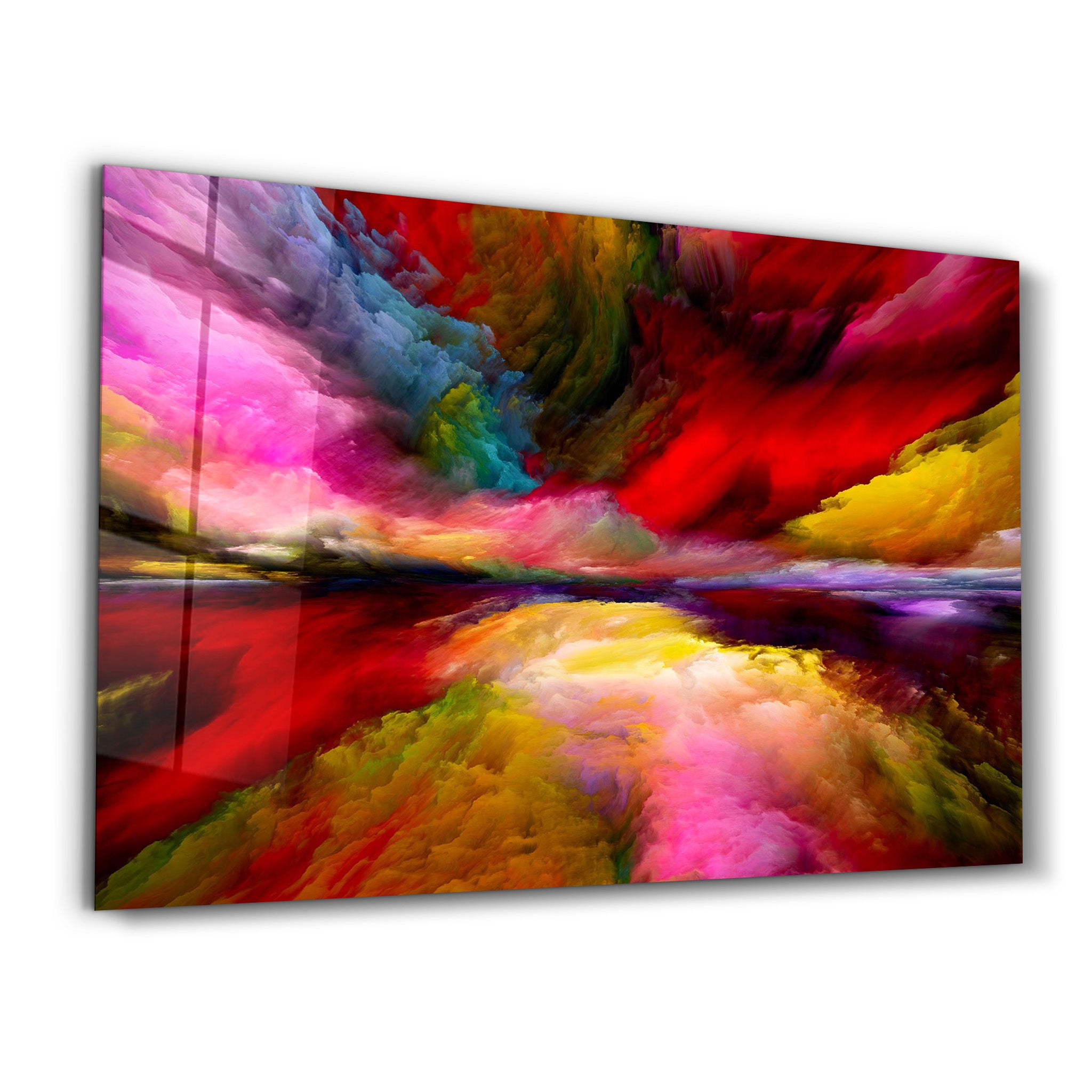 ・"Abstract Colorful Clouds"・Glass Wall Art - ArtDesigna Glass Printing Wall Art