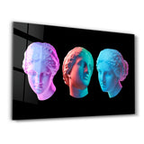 Abstrakte bunte Venusstatue – Glasbild