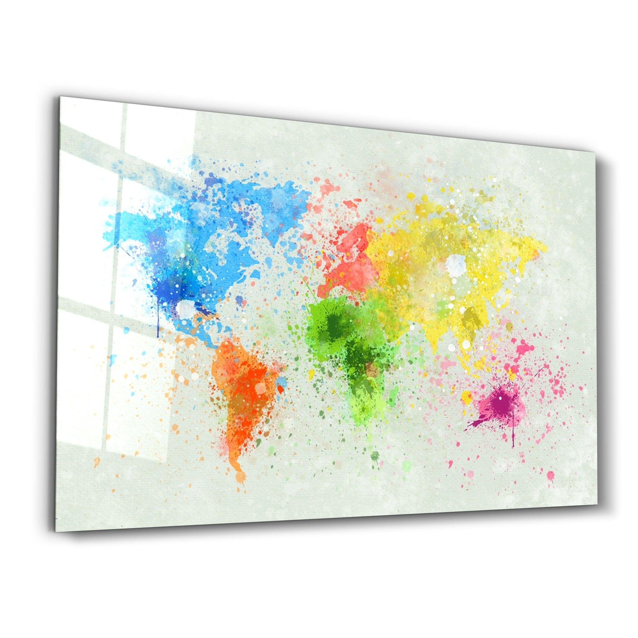 Rainbow World Map | Glass Wall Art - ArtDesigna Glass Printing Wall Art