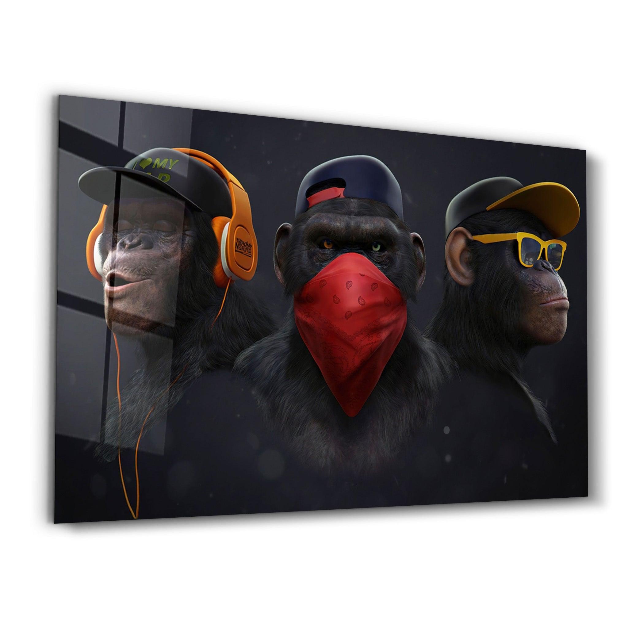 Monkeys Gang | Glass Wall Art - ArtDesigna Glass Printing Wall Art