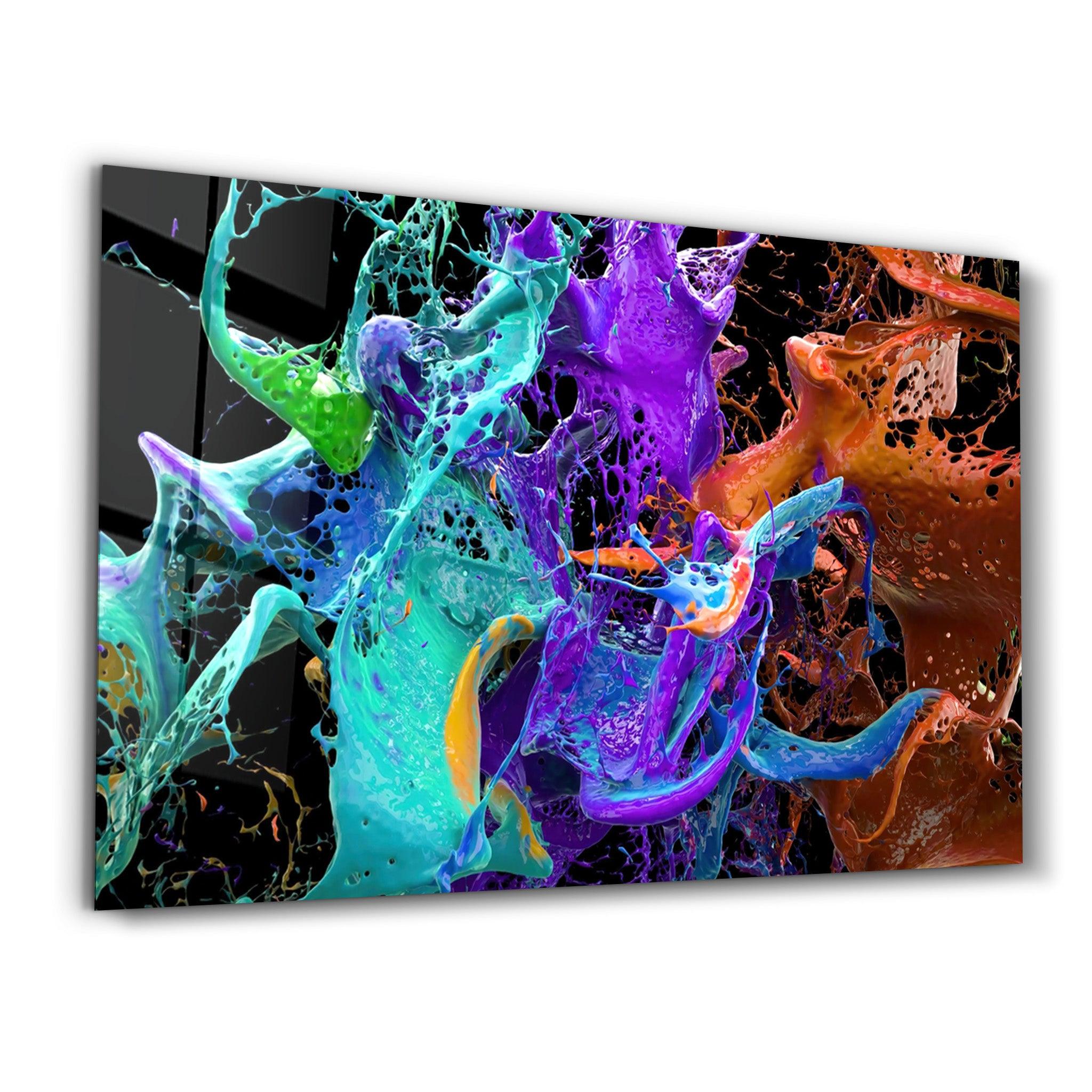 Dance Of Paints | Glass Wall Art - ArtDesigna Glass Printing Wall Art