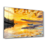 Boats In A Calm Sea | Glass Wall Art