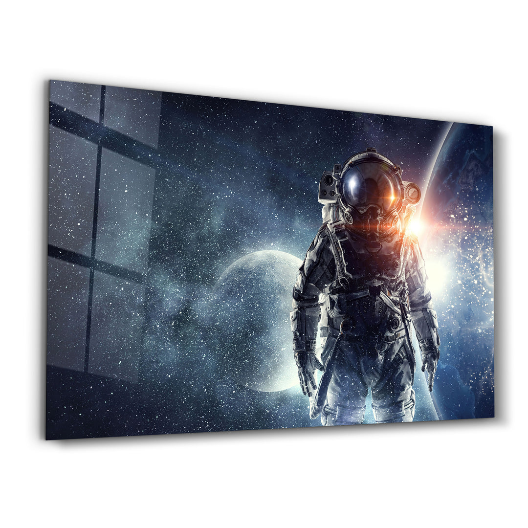 ・"The Cool Astronaut In Space"・Glass Wall Art - ArtDesigna Glass Printing Wall Art