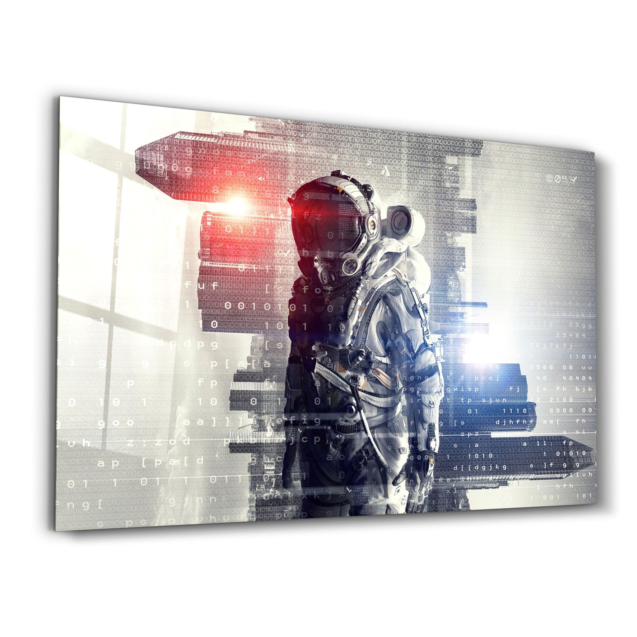 Codes Of Astronaut | Glass Wall Art - ArtDesigna Glass Printing Wall Art