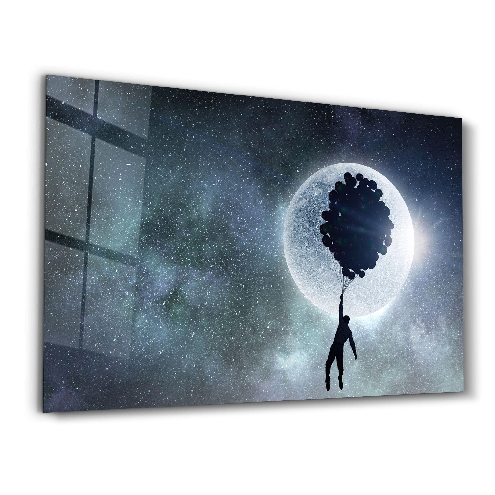 To The Moon | Glass Wall Art - ArtDesigna Glass Printing Wall Art