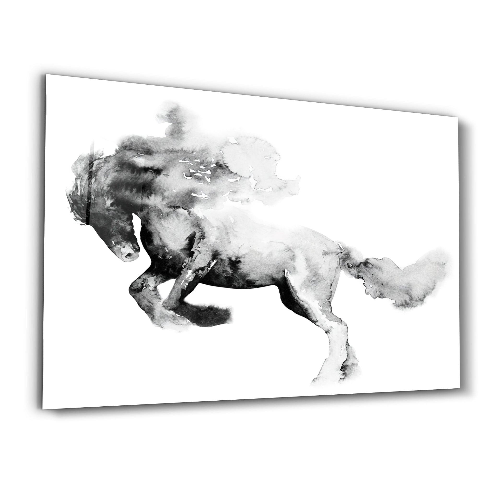 Running Horse Silhouette | Glass Wall Art - ArtDesigna Glass Printing Wall Art