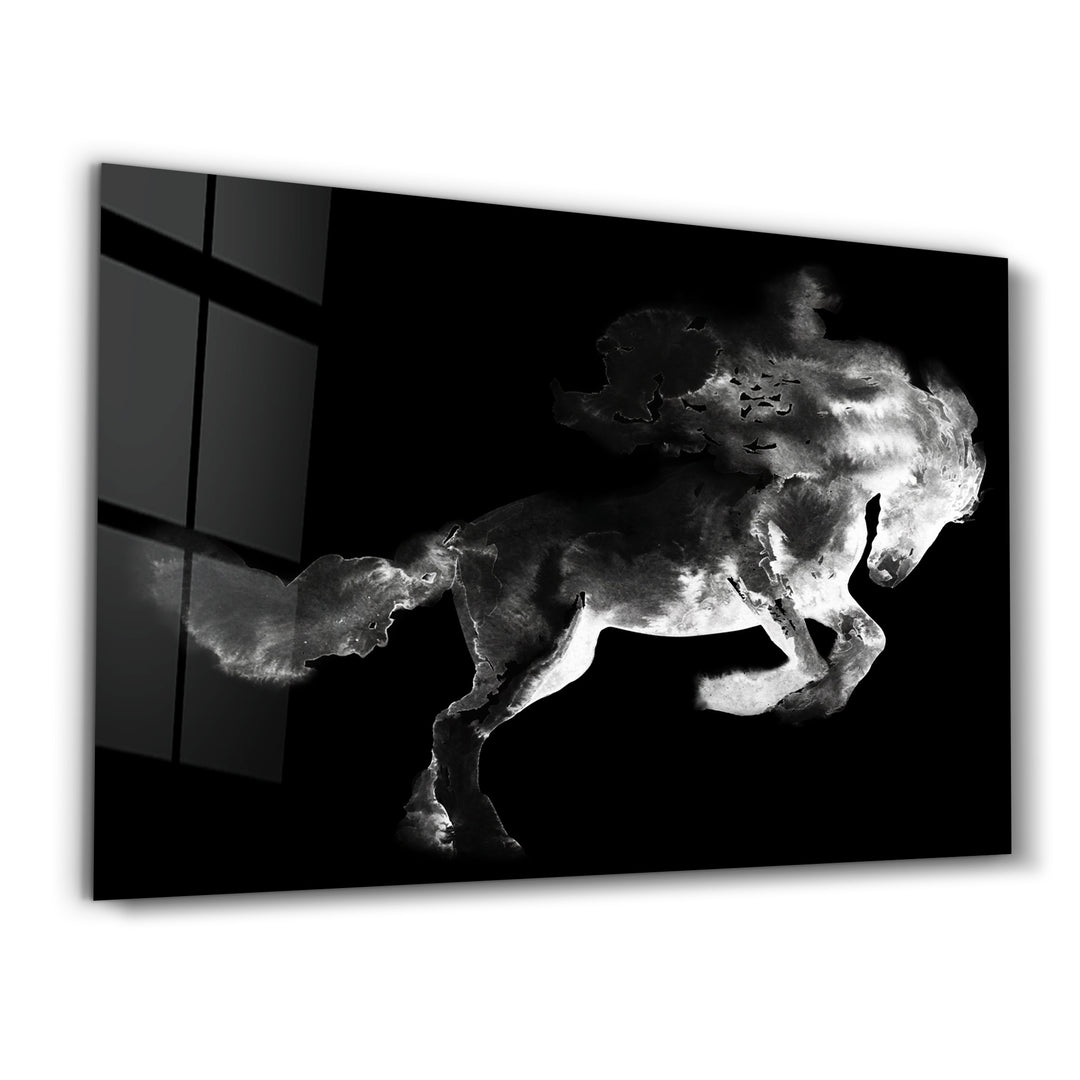 ・"Running Horse Silhouette V2"・Glass Wall Art - ArtDesigna Glass Printing Wall Art