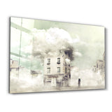 The Foggy Building | Glass Wall Art