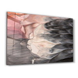 Traumhafter abstrakter Fluss – Glasbild