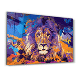The Lion In Colors | Glass Wall Art
