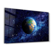 Earth In Space | Glass Wall Art - ArtDesigna Glass Printing Wall Art