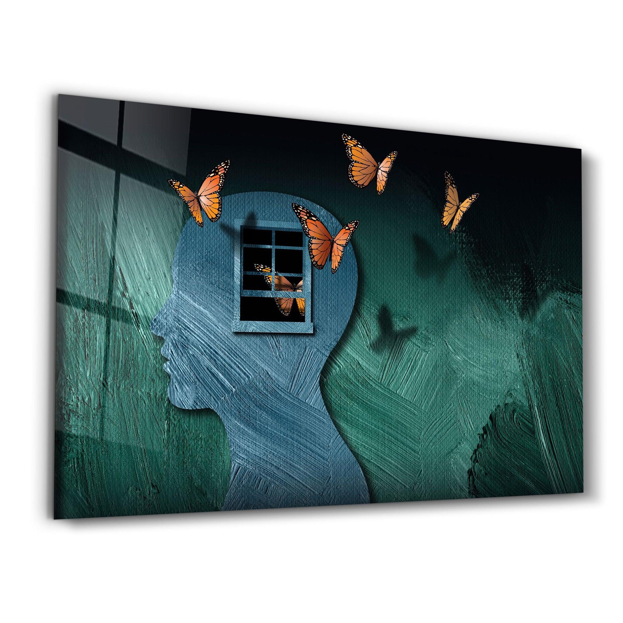 Beauty Of Butterflies In The Mind | Glass Wall Art - ArtDesigna Glass Printing Wall Art