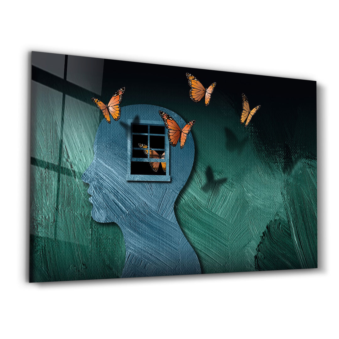 ・"Beauty Of Butterflies In The Mind"・Glass Wall Art - ArtDesigna Glass Printing Wall Art