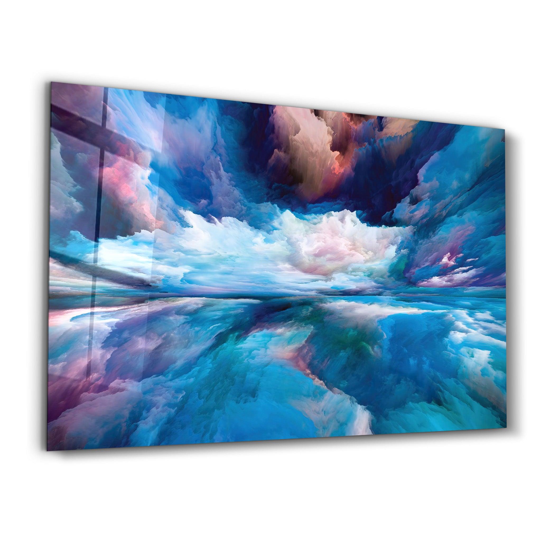 ・"Blue Clouds"・Glass Wall Art - ArtDesigna Glass Printing Wall Art