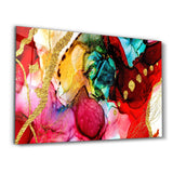 Marble Design With Golden Touches | Glass Wall Art