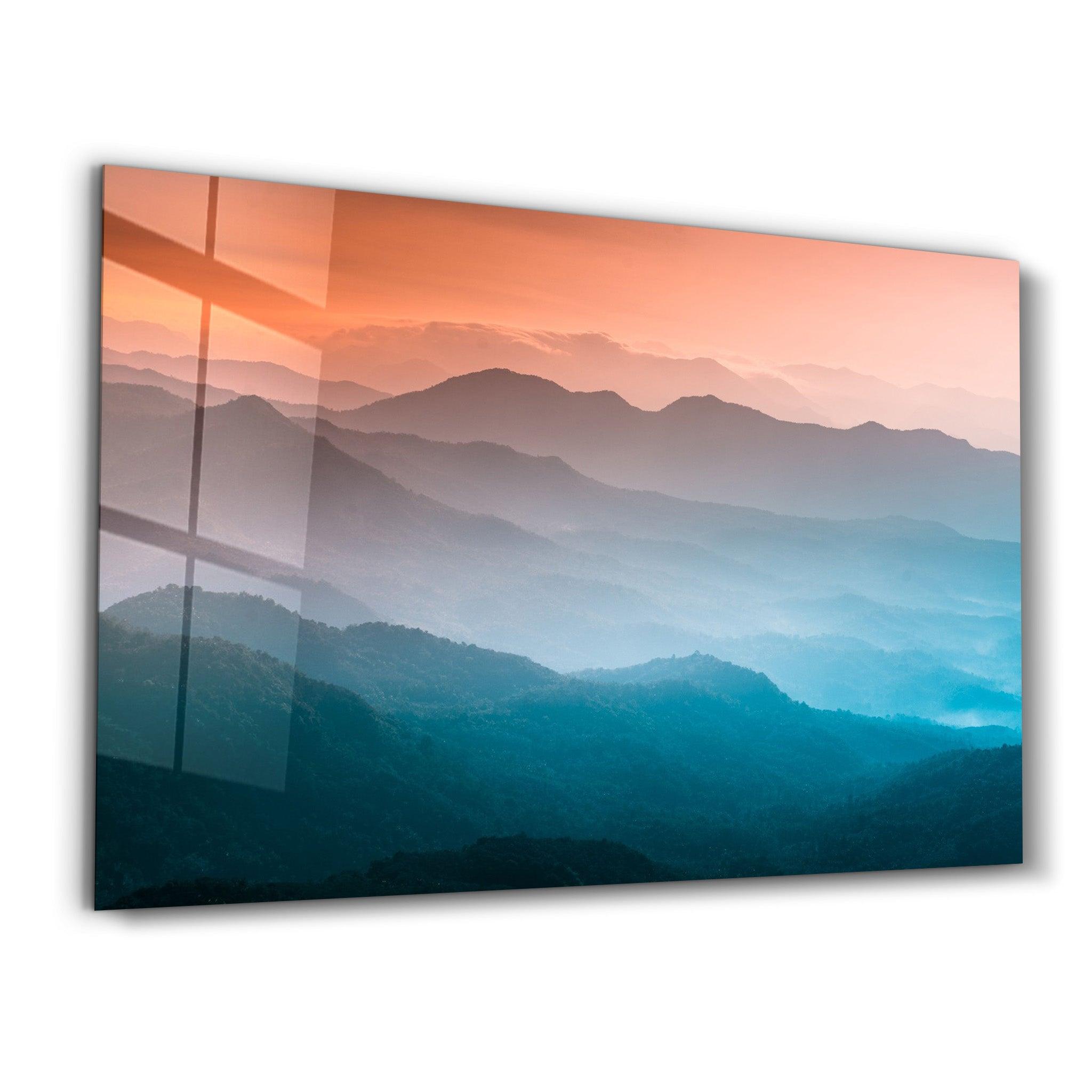 The Nature Between Orange And Blue | Glass Wall Art - ArtDesigna Glass Printing Wall Art