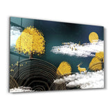 Golden Trees | Glass Wall Art