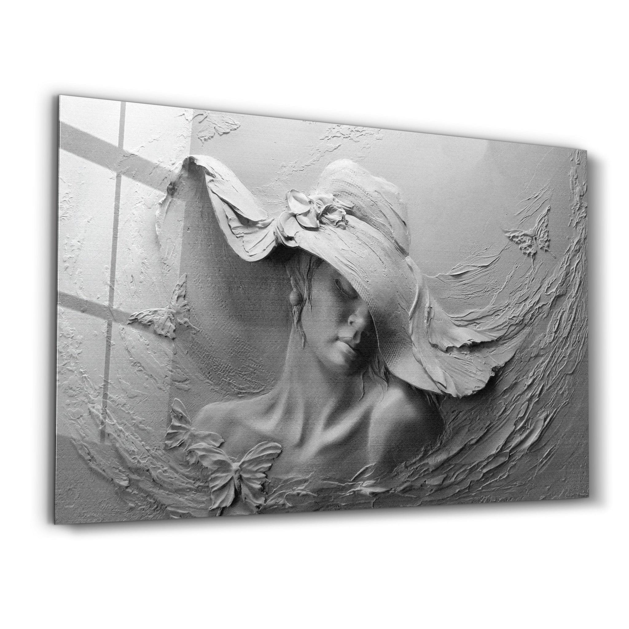 Abstract Woman Sculpture | Glass Wall Art - ArtDesigna Glass Printing Wall Art