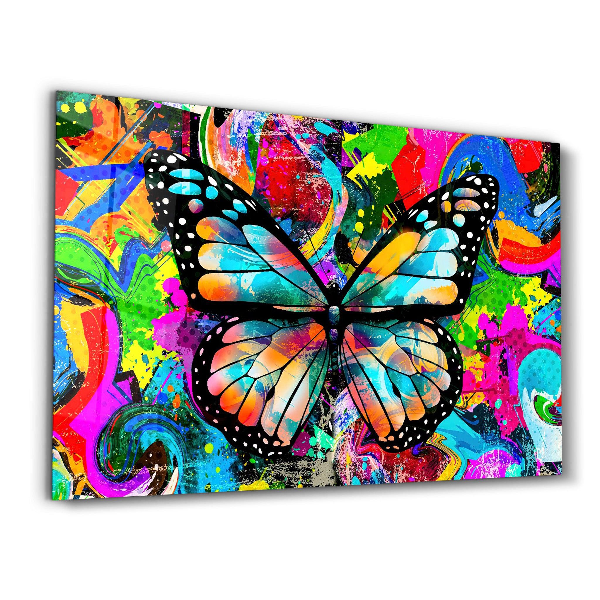 Colorful Butterfly | Glass Wall Art - ArtDesigna Glass Printing Wall Art