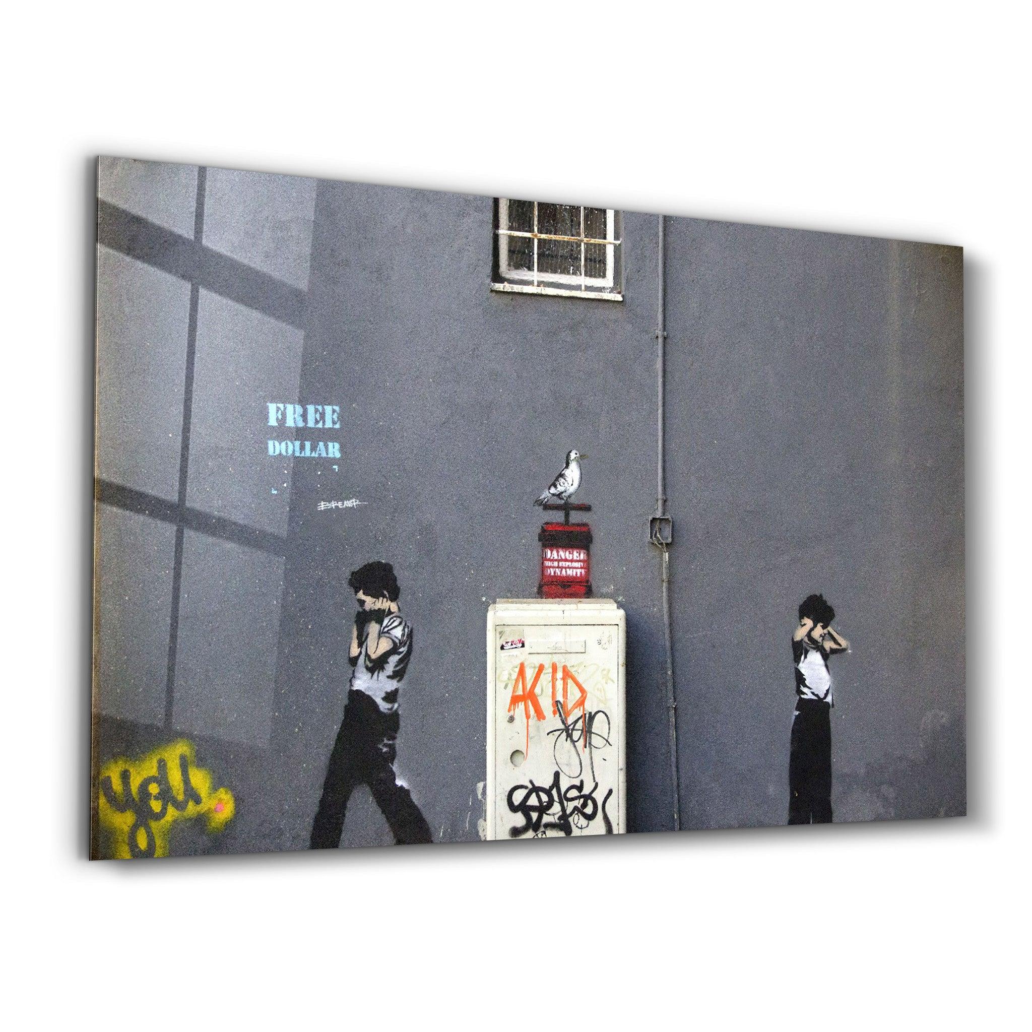 Banksy - Dynamite | Glass Wall Art - ArtDesigna Glass Printing Wall Art