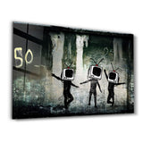 Banksy - Dancing TV | Glass Wall Art
