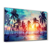 Eternal Paradise Sunset Dreams | Glass Wall Art