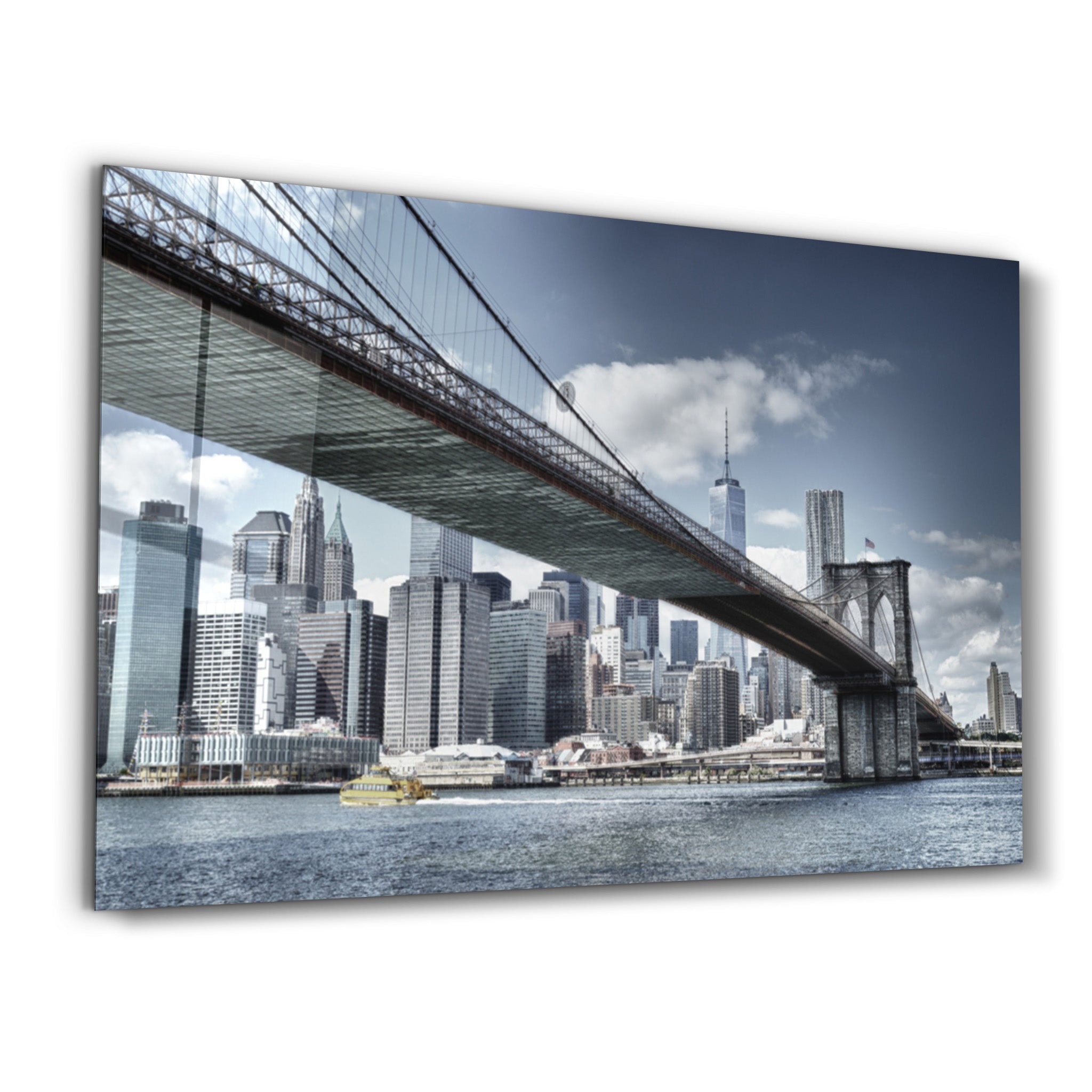 ・"Brooklyn Bridge"・Glass Wall Art - ArtDesigna Glass Printing Wall Art