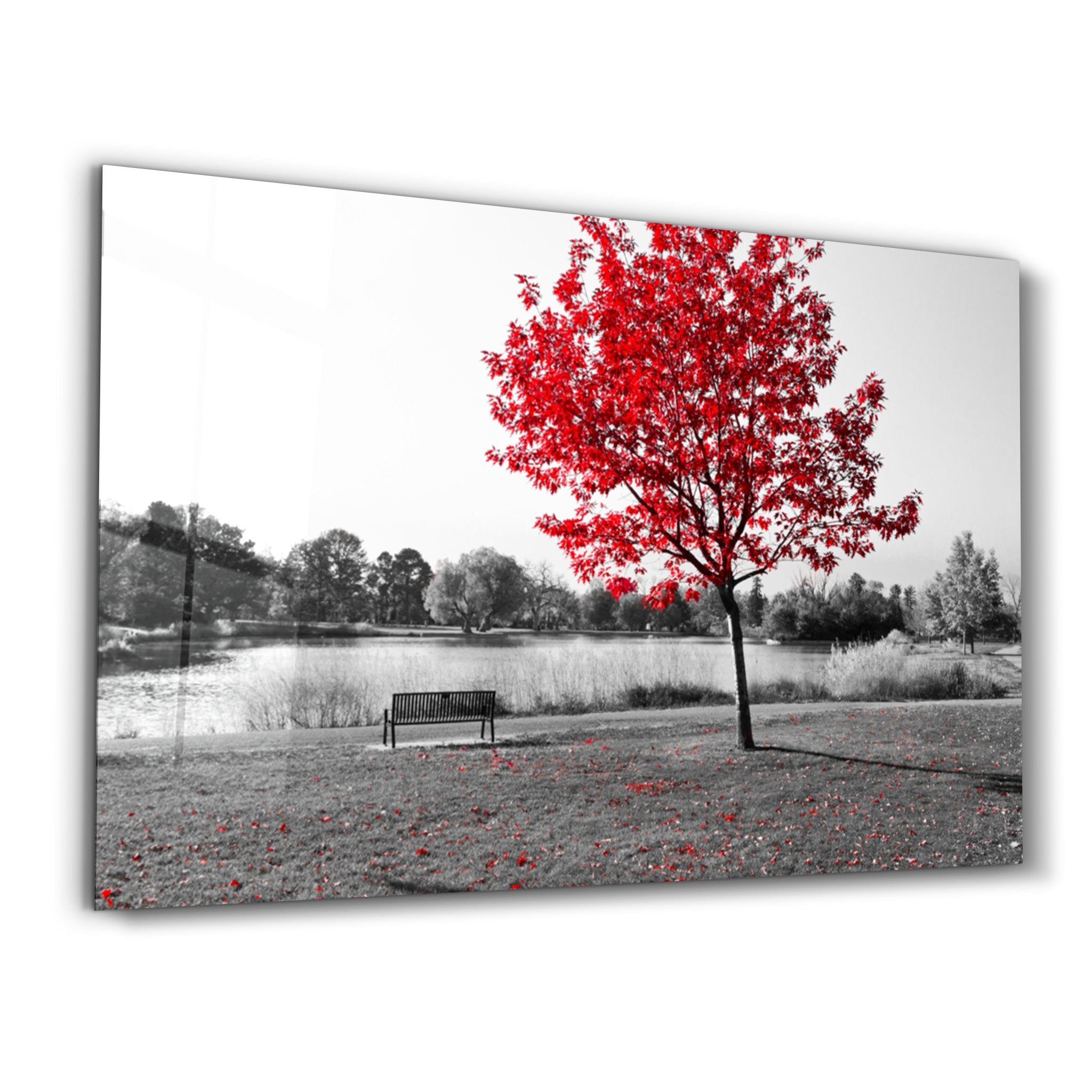 ・"Red Fall"・Glass Wall Art - ArtDesigna Glass Printing Wall Art