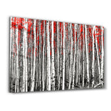 Big Red Forest | Glass Wall Art