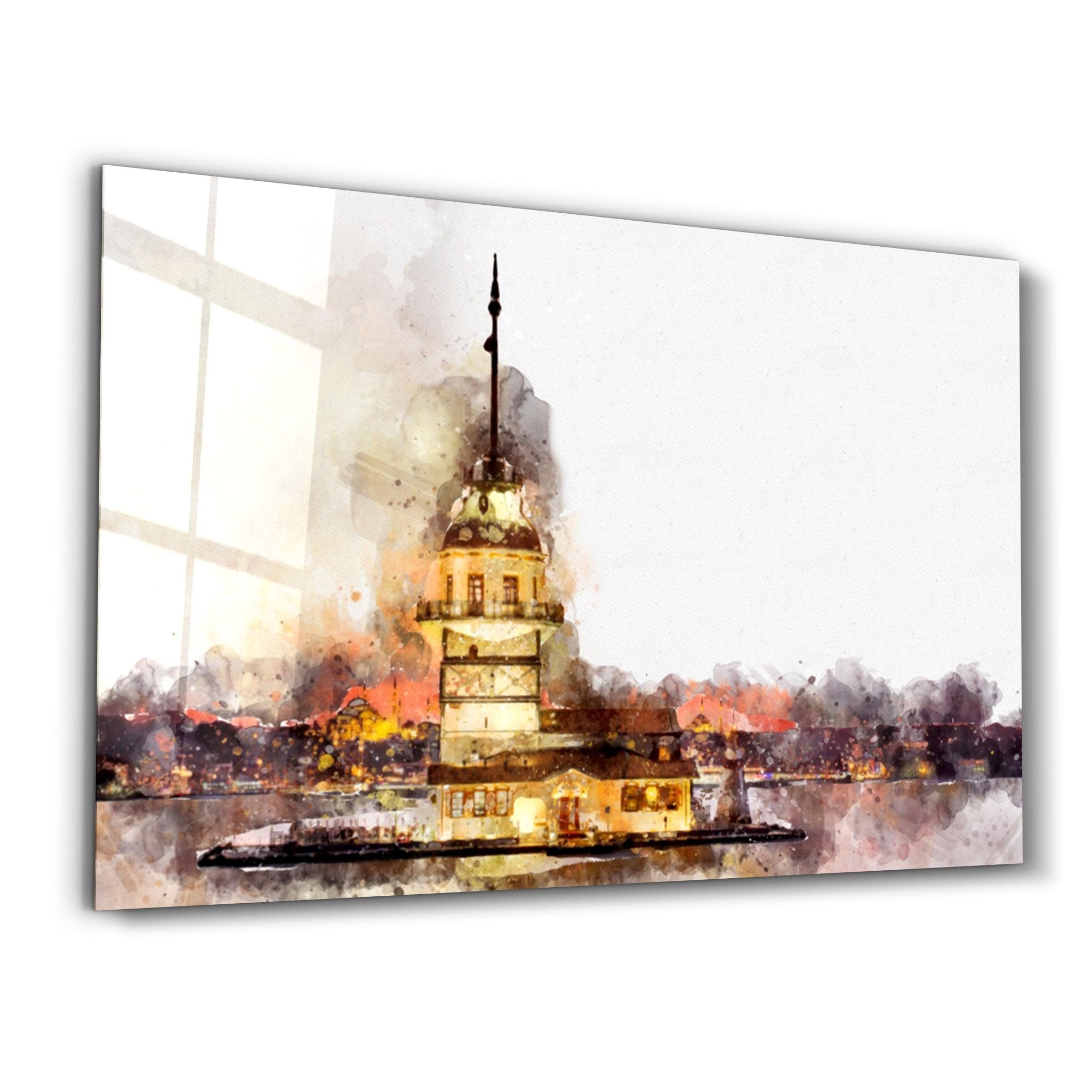 Maiden's Tower Istanbul | Glass Wall Art - Artdesigna