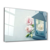 Candle & Rose | Glass Wall Art