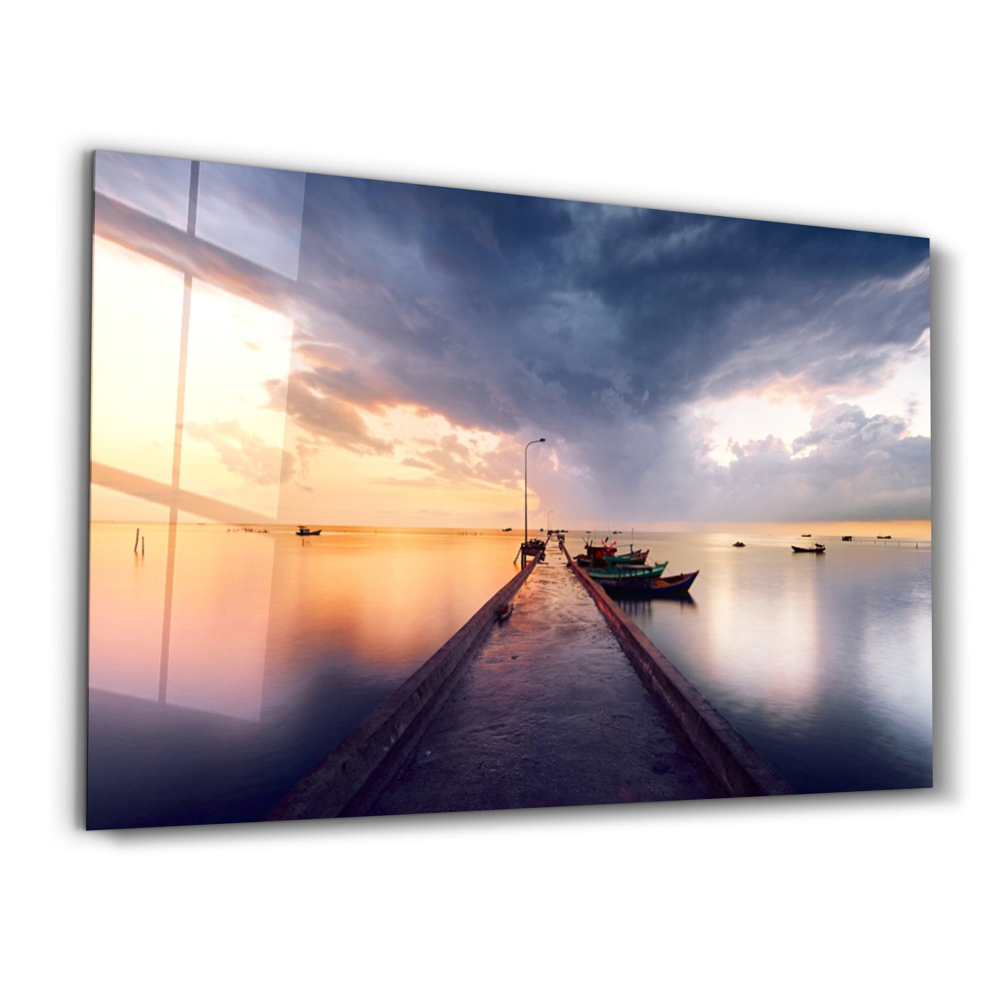 Pier 9 | Glass Wall Art - Artdesigna