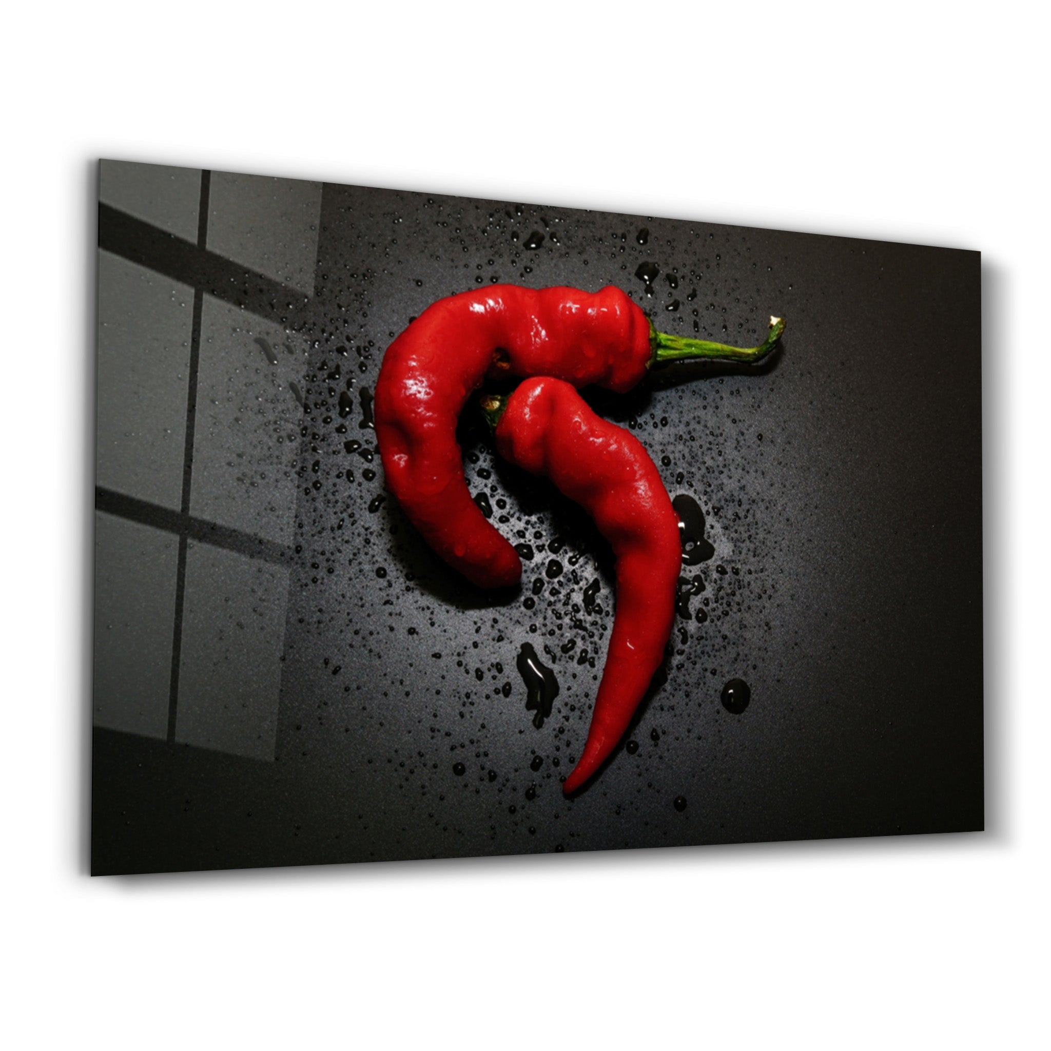 ・"Red Pepper"・Glass Wall Art - ArtDesigna Glass Printing Wall Art