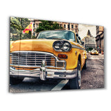 Klassisches Taxi – Glasbild