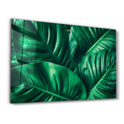 Green Tropical Leaf | Glass Wall Art - ArtDesigna Glass Printing Wall Art