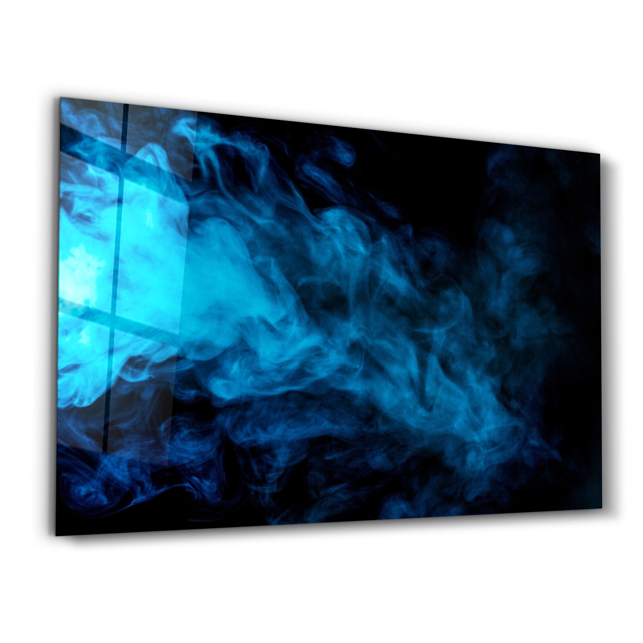 ・"Blue Smoke"・Glass Wall Art - ArtDesigna Glass Printing Wall Art