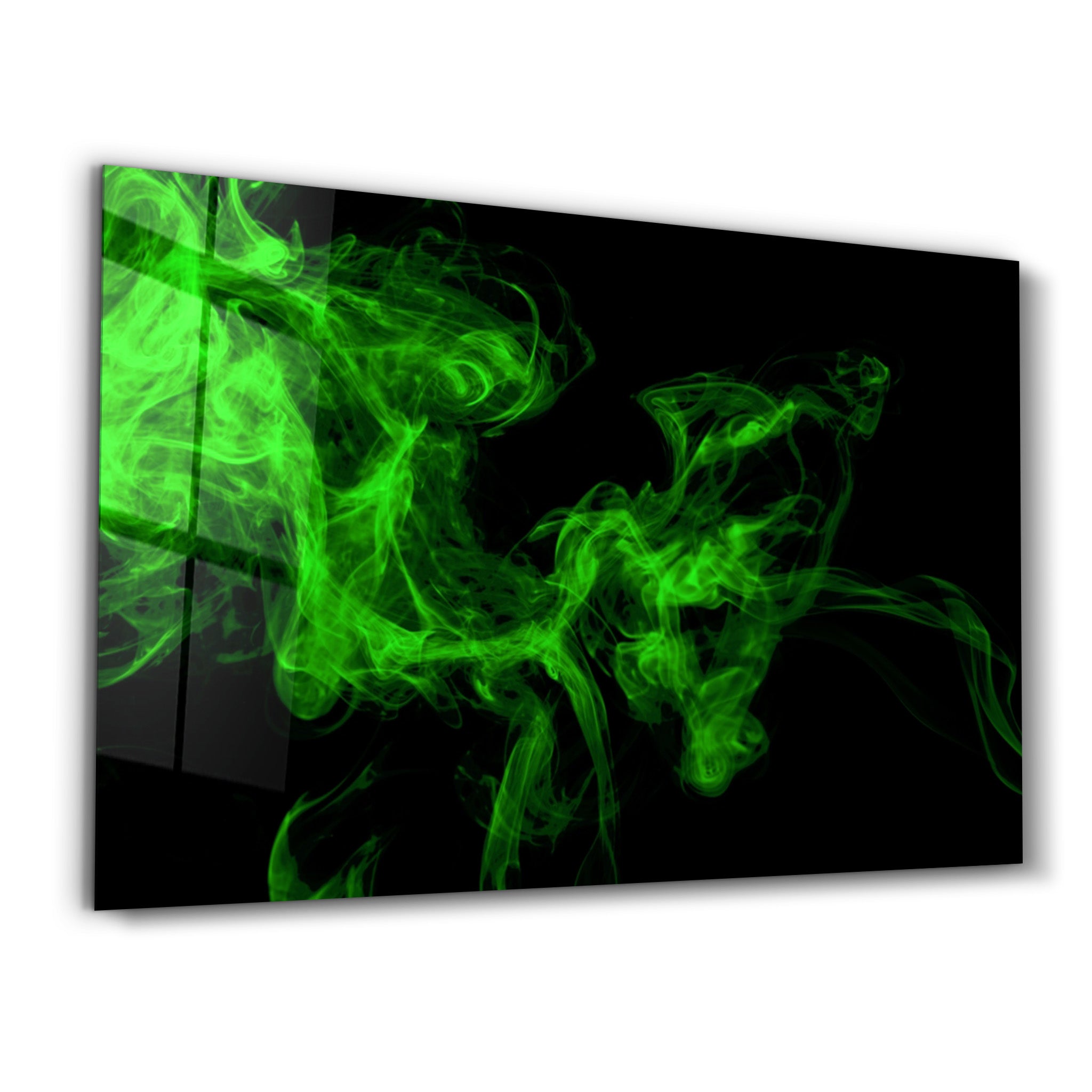 ・"Green Smoke"・Glass Wall Art - ArtDesigna Glass Printing Wall Art