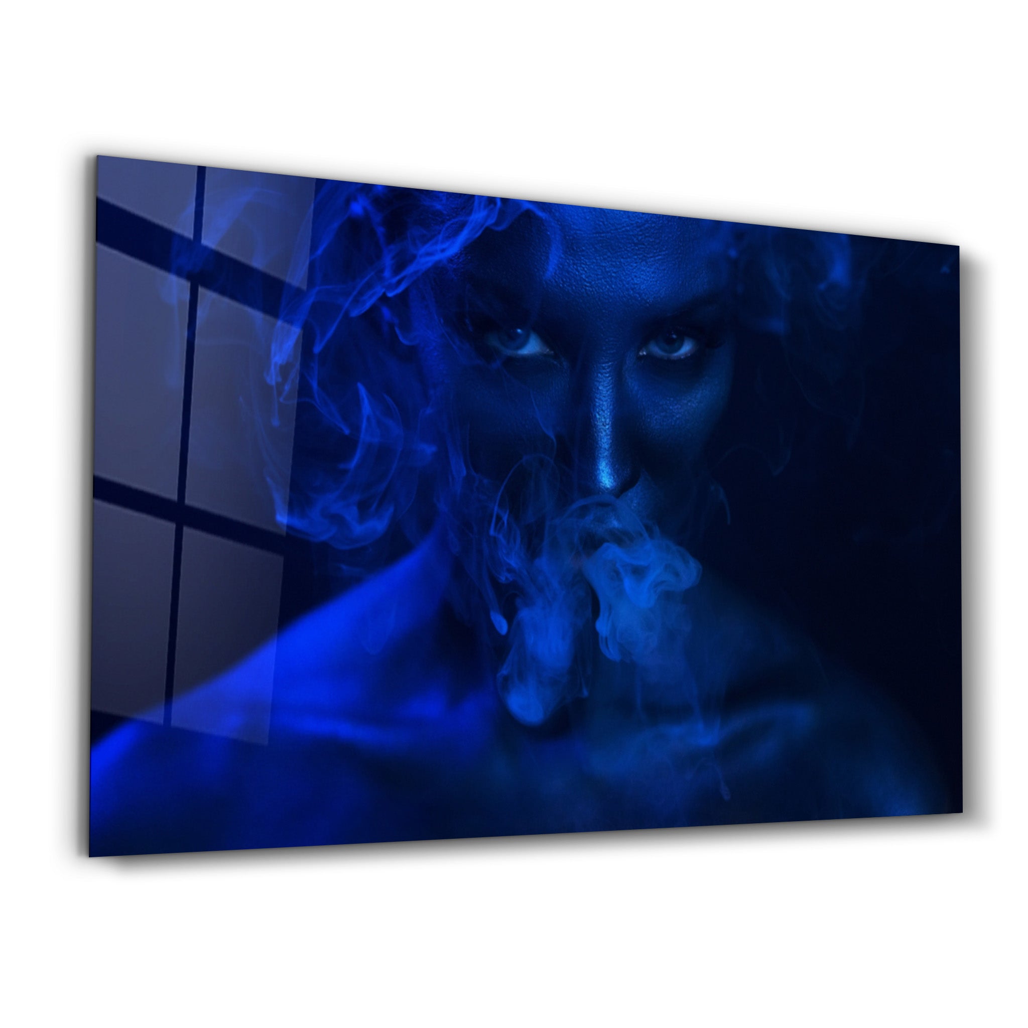 ・"Smoke and Woman"・Glass Wall Art - ArtDesigna Glass Printing Wall Art
