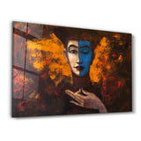 Abstract Woman Portrait | Glass Wall Art
