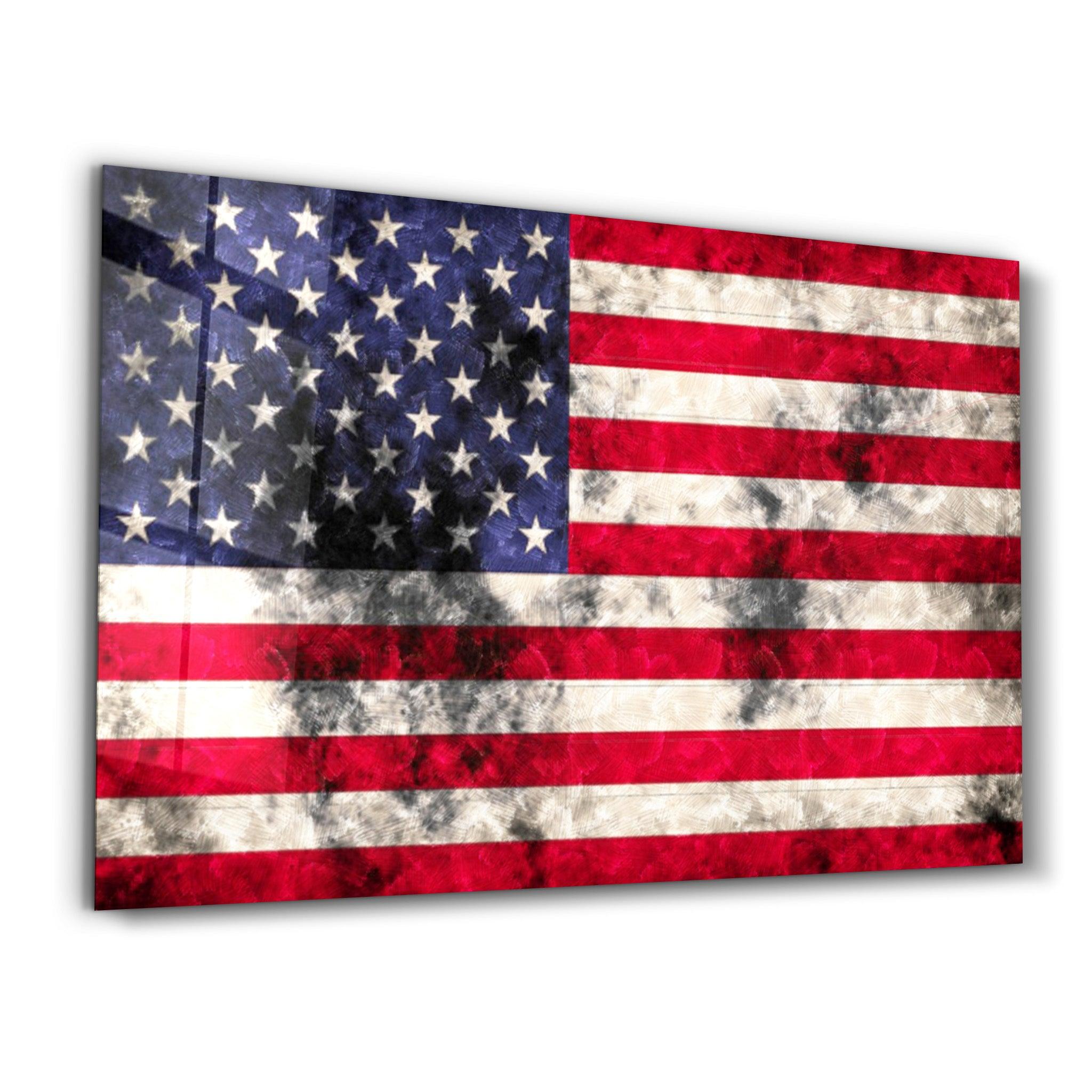 Flag of the U.S. | Glass Wall Art - Artdesigna