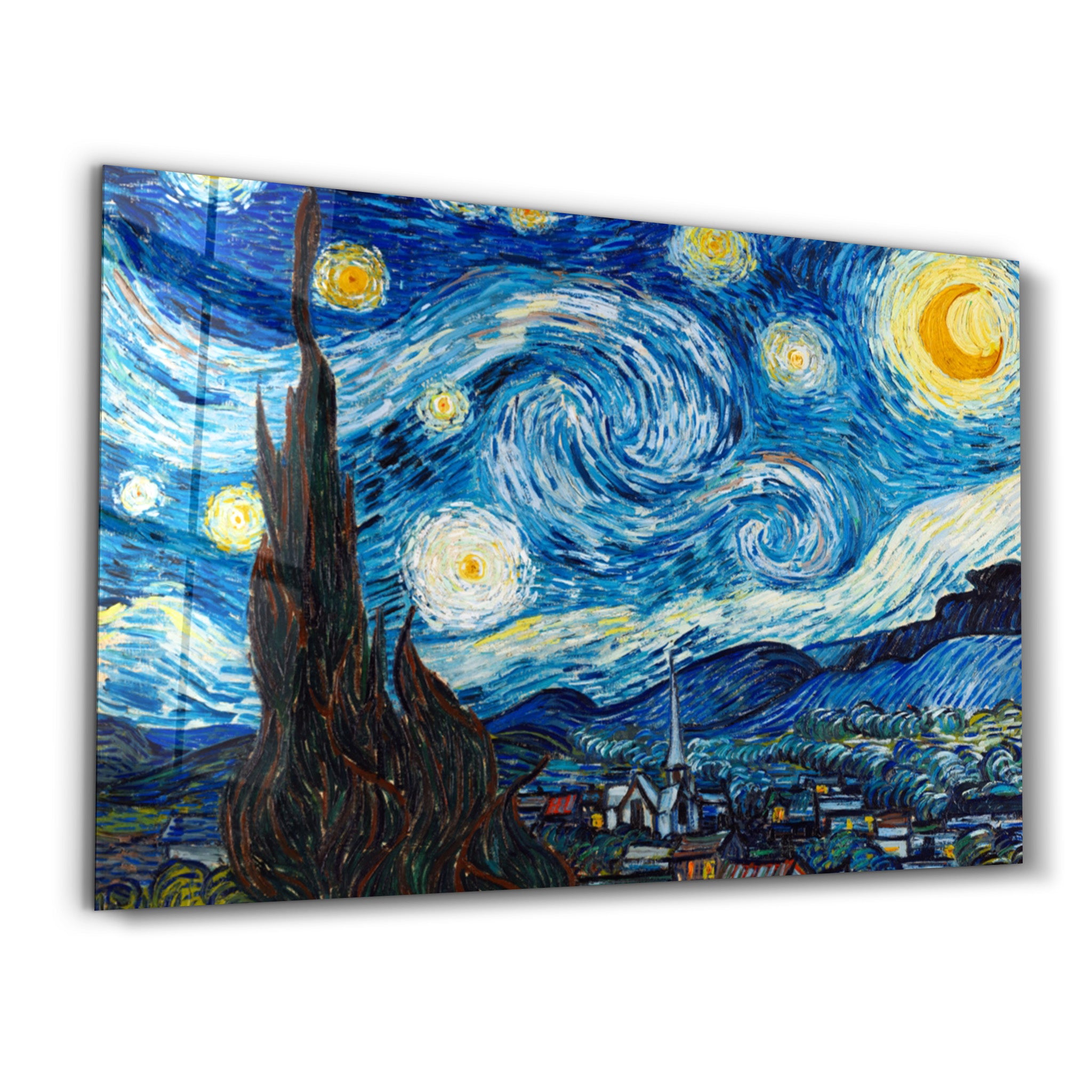 ・"Van Gogh The Starry Night"・Glass Wall Art - ArtDesigna Glass Printing Wall Art
