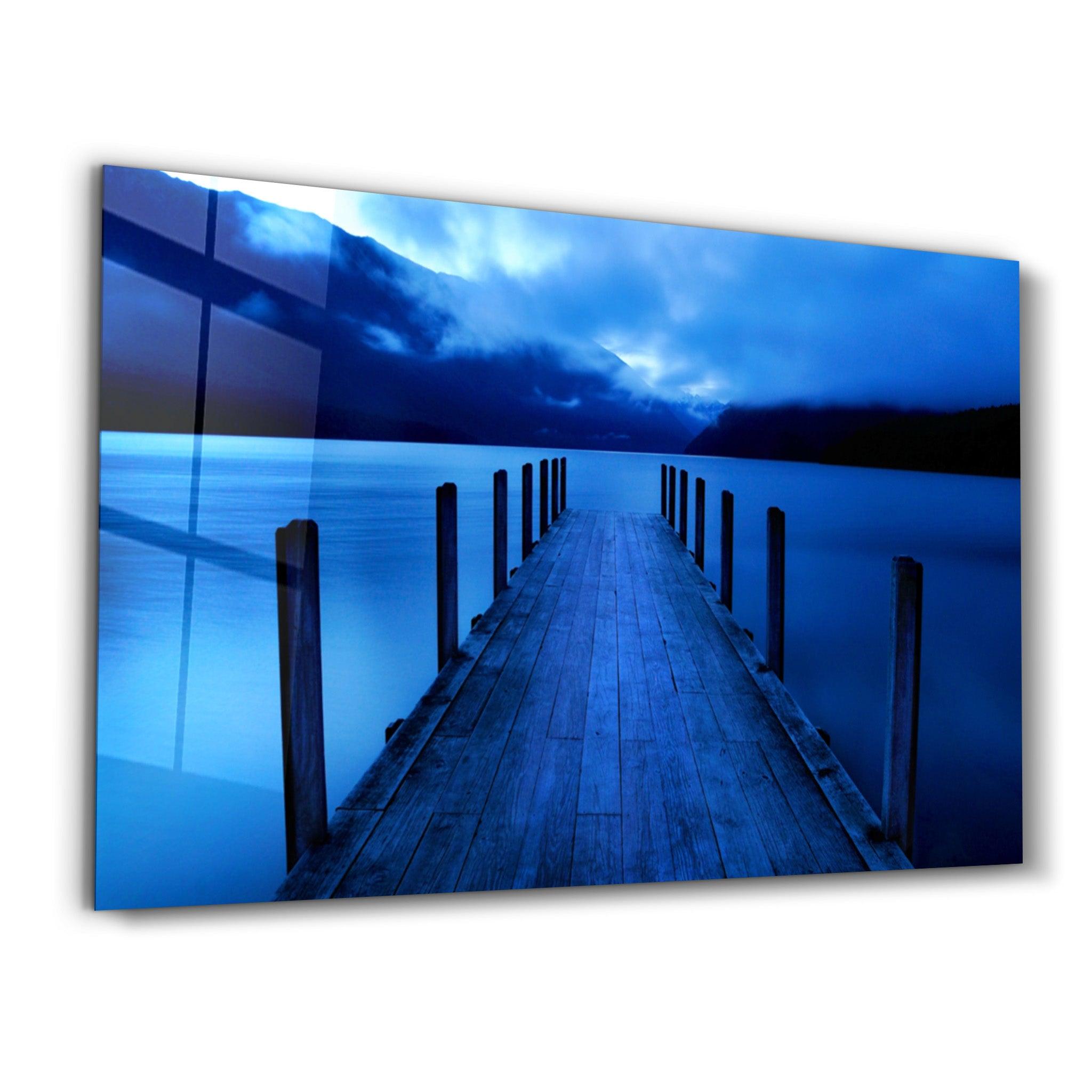 Blue Dock | Glass Wall Art - ArtDesigna Glass Printing Wall Art