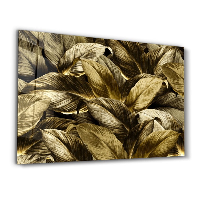 ・"Yellow Leaf"・Glass Wall Art - ArtDesigna Glass Printing Wall Art