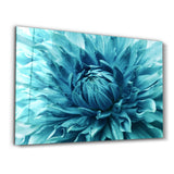 Cerulean Bloom| Glass Wall Art